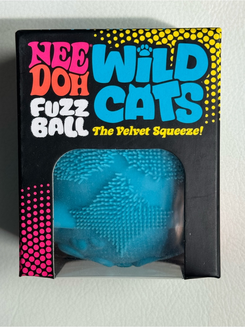 💙RARE NeeDoh Wild Cats Fuzz Ball Blue Heart Squishy Squeeze NEW SHIPS TODAY!